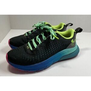 Under Armour HOVR Turbulence Womens 6.5 Running Shoes Black Neon 3025511-001